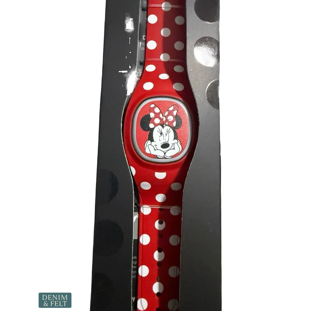 NEW Disney Parks Minnie Mouse MagicBand+ Red Polka Dot Interactive Wristband